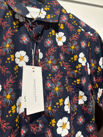 Denim & Flower Men’S Floral Short Sleeve Shirt – Stylish & Breathable