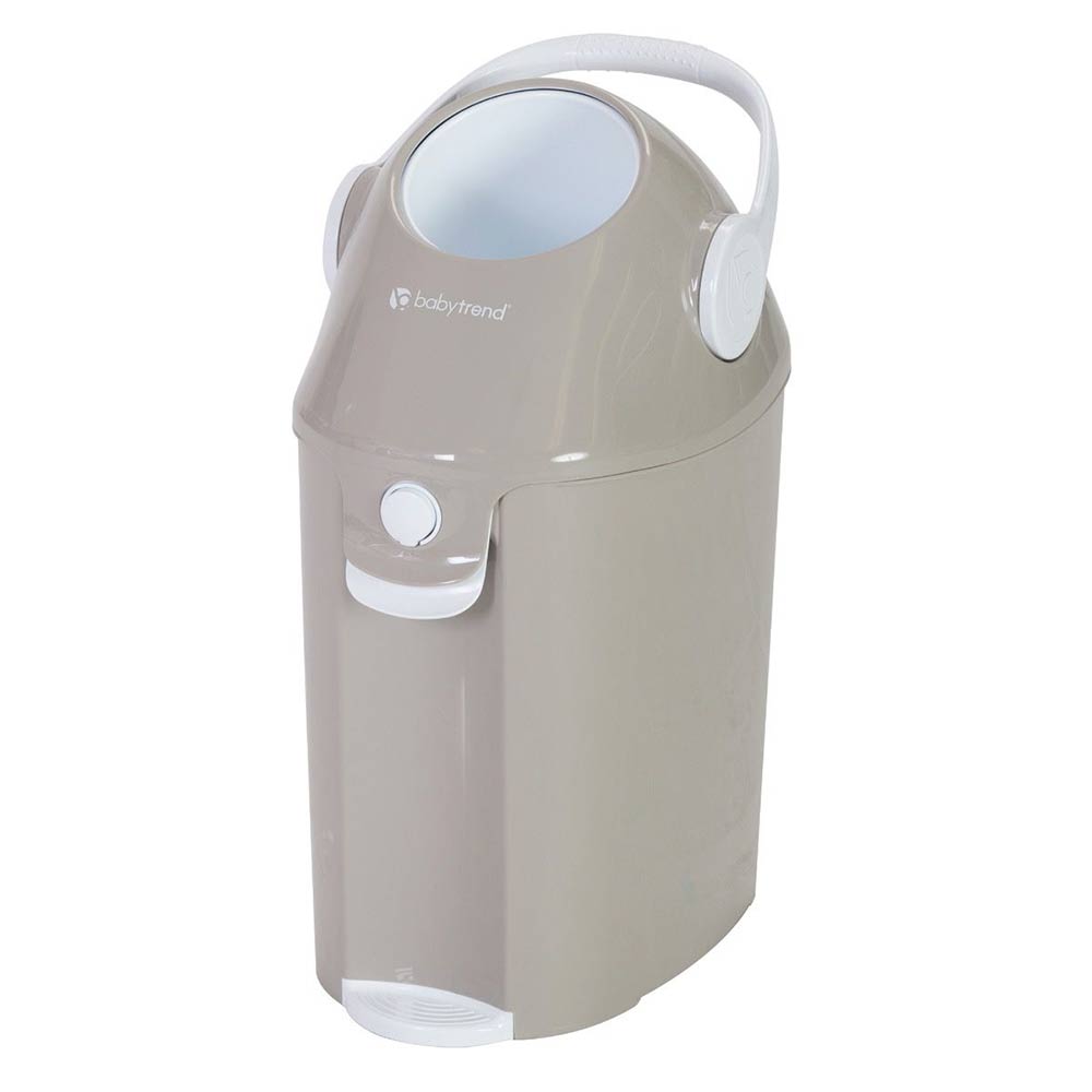 Baby Trend Diaper Champ Deluxe in taupe, front view