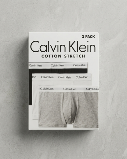 Calvin Klein 3 Pack Low Rise Trunks - Icon Cotton Stretch