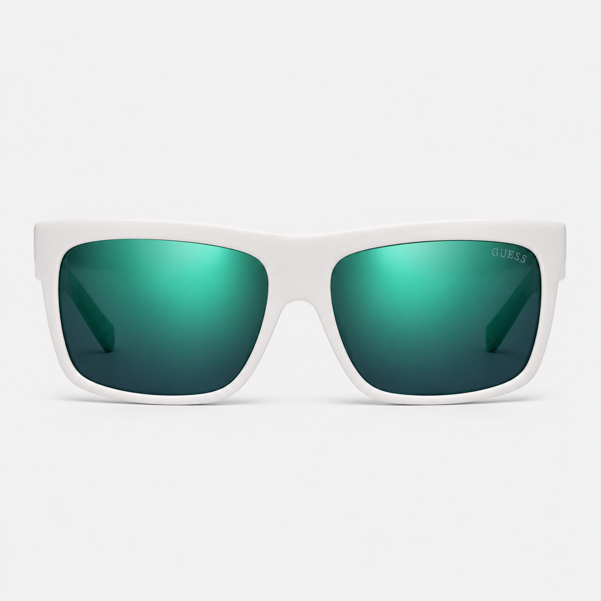 Guess Gu6883 21Q Sunglasses – White Frame / Green Teal Mirror