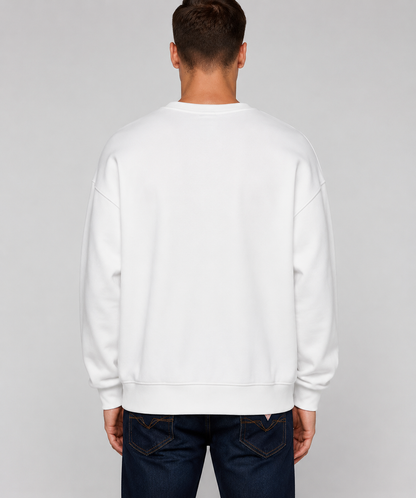 Guess Men'S Classic Triangle Logo Sweatshirt White