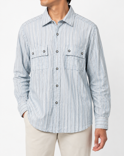 Cabral Light Blue Dress Shirt With Stripes