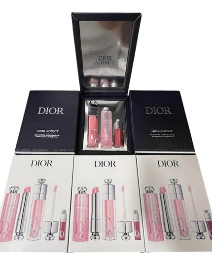 Dior Addict Lip Essentials 3pc Set + Gift Box Lip Glow & Maximizer New
