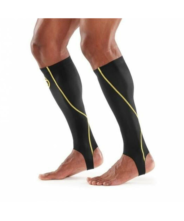 SKINS Unisex Essential Calf tights with Stirrup Black/Yellow