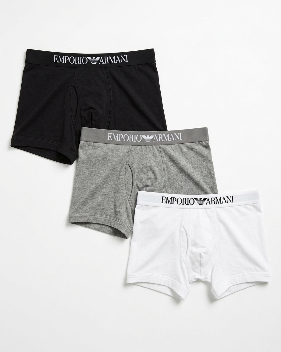 Emporio Armani 3-Pack Trunks, Stretch Cotton