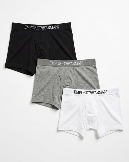 Emporio Armani 3-Pack Trunks, Stretch Cotton