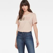 Clearance of G-Star RAW T-Shirt – Graphic Cairn Loose Liquid Pink