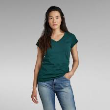 Gstar Dark Green Women Tshirt