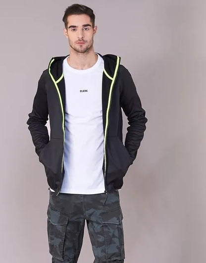 G-Star Raw Strett Slim Hoodie Zip Thru Sw L/S Black Sweatshirt – Men'S Sweatshirts