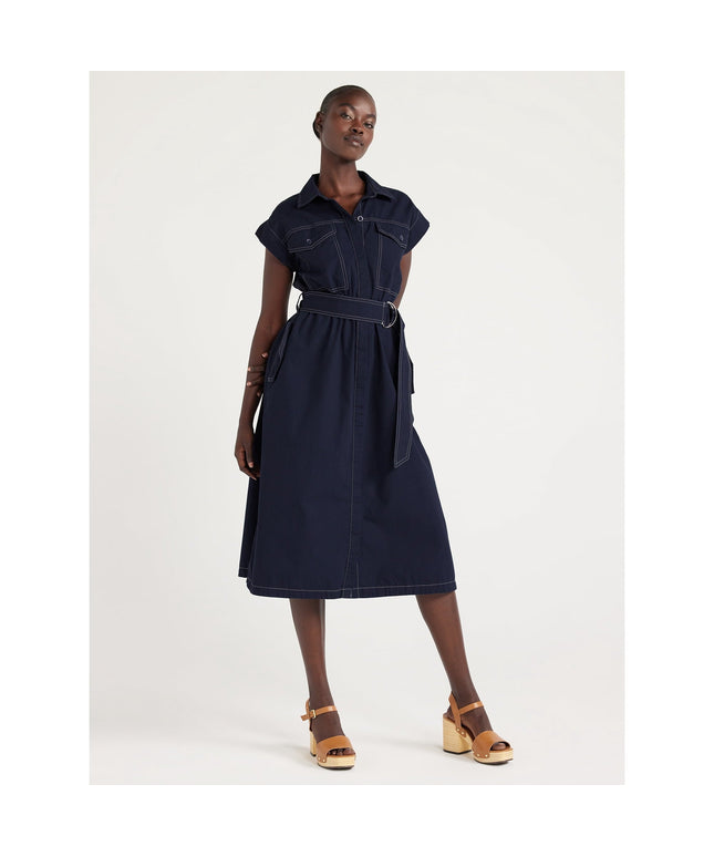 SIZE: XS - Free Assembly Women's Belted Utility Midi Dress