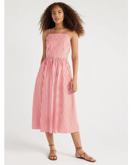 SIZE: M - Free Assembly Women's Sleeveless Square Neck Midi Dress