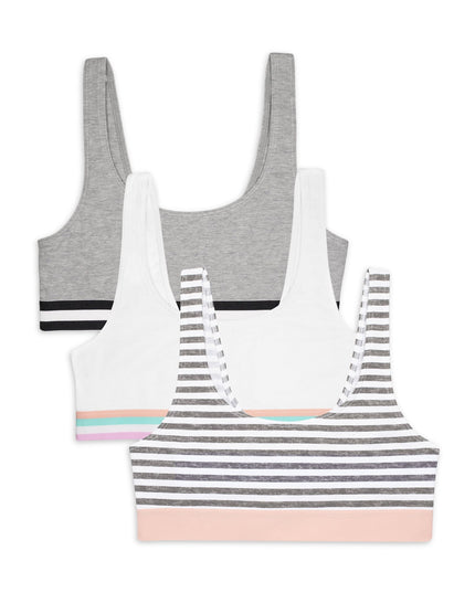 SIZE: 40 - Fruit of the Loom Girls Cotton Sports Bra 3-Pack