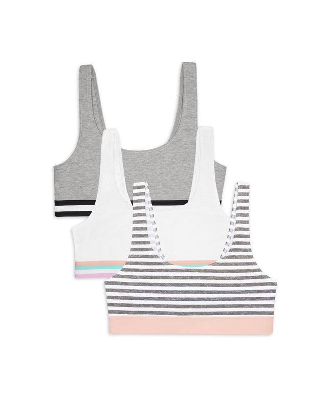 SIZE: 40 - Fruit of the Loom Girls Cotton Sports Bra 3-Pack
