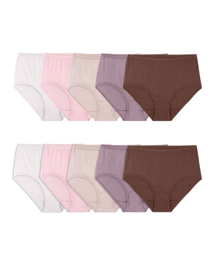 SIZE: 8/XL(PANT SIZE:14-16) - Fruit of the Loom Women's Cotton Brief Underwear, 10-Pack