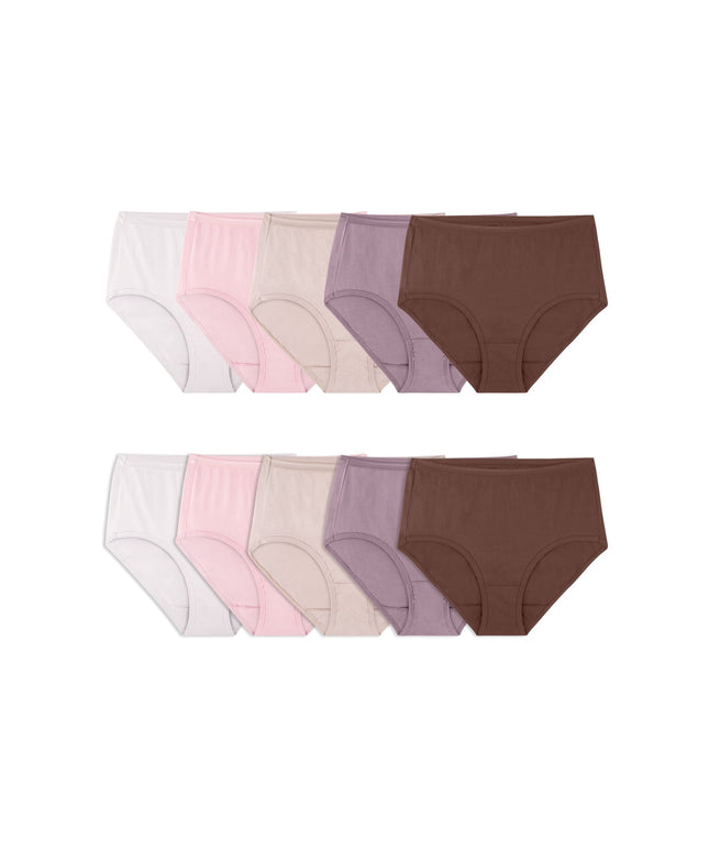 SIZE: 8/XL(PANT SIZE:14-16) - Fruit of the Loom Women's Cotton Brief Underwear, 10-Pack