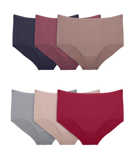 SIZE: 3XL - Fruit of the Loom Women's Microfiber Brief Underwear, 6-Pack