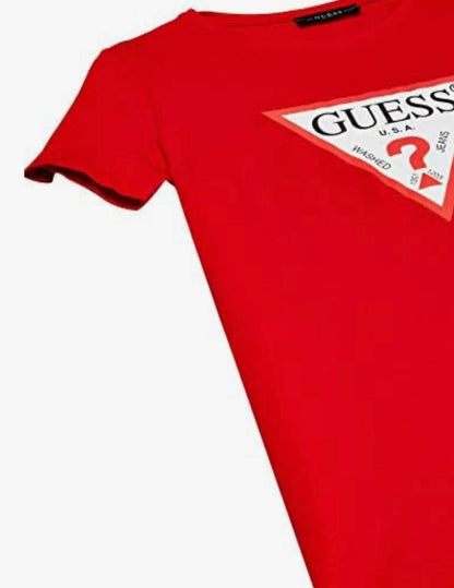 Guess Men'S Triangle Logo T-Shirt – Red