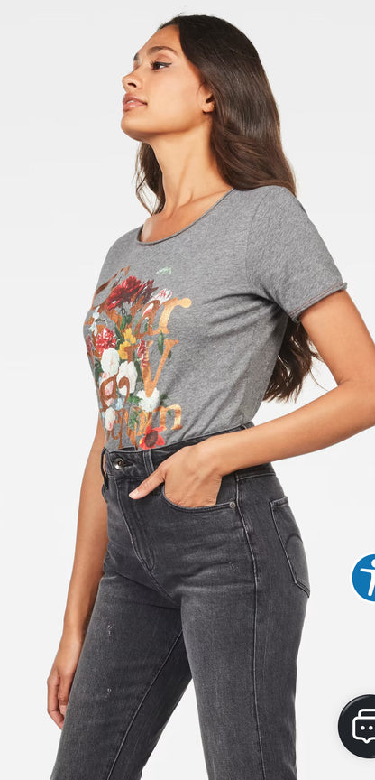 G-Star Raw Graphic 4 Optic Slim R T Grey Lyon Jersey O Women T-Shirt