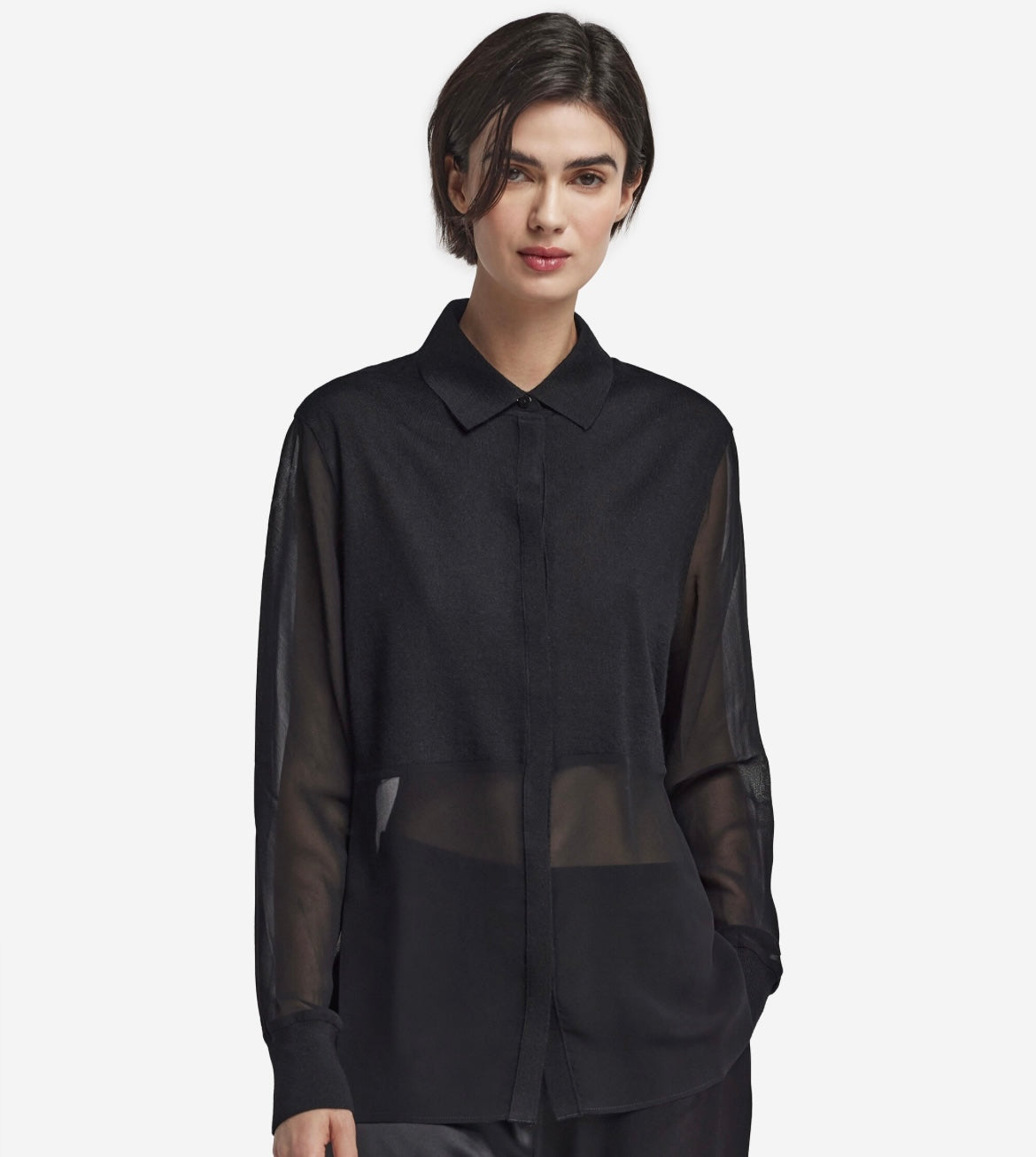 G-Star Raw Delina Bf Shirt L/S Wmn Dk Black Bronx Voile Women
