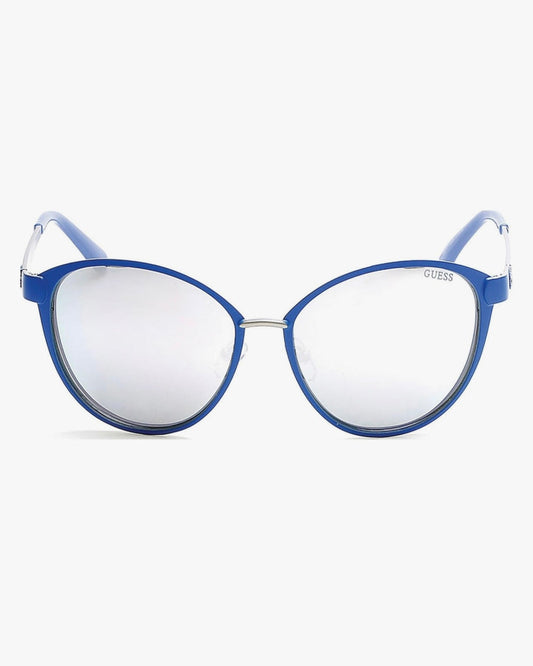 Women's Matte Blue Smoke Mirror Sunglasses - UV Protection