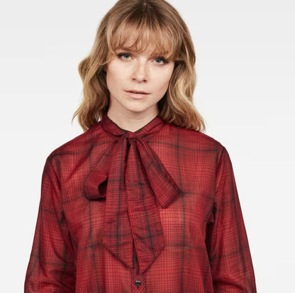 G-Star Raw Deline Bf Bow Blouse Wmn L\S Dk Black/Dk Baron Check Lt Wr Dorothy Bevis Check