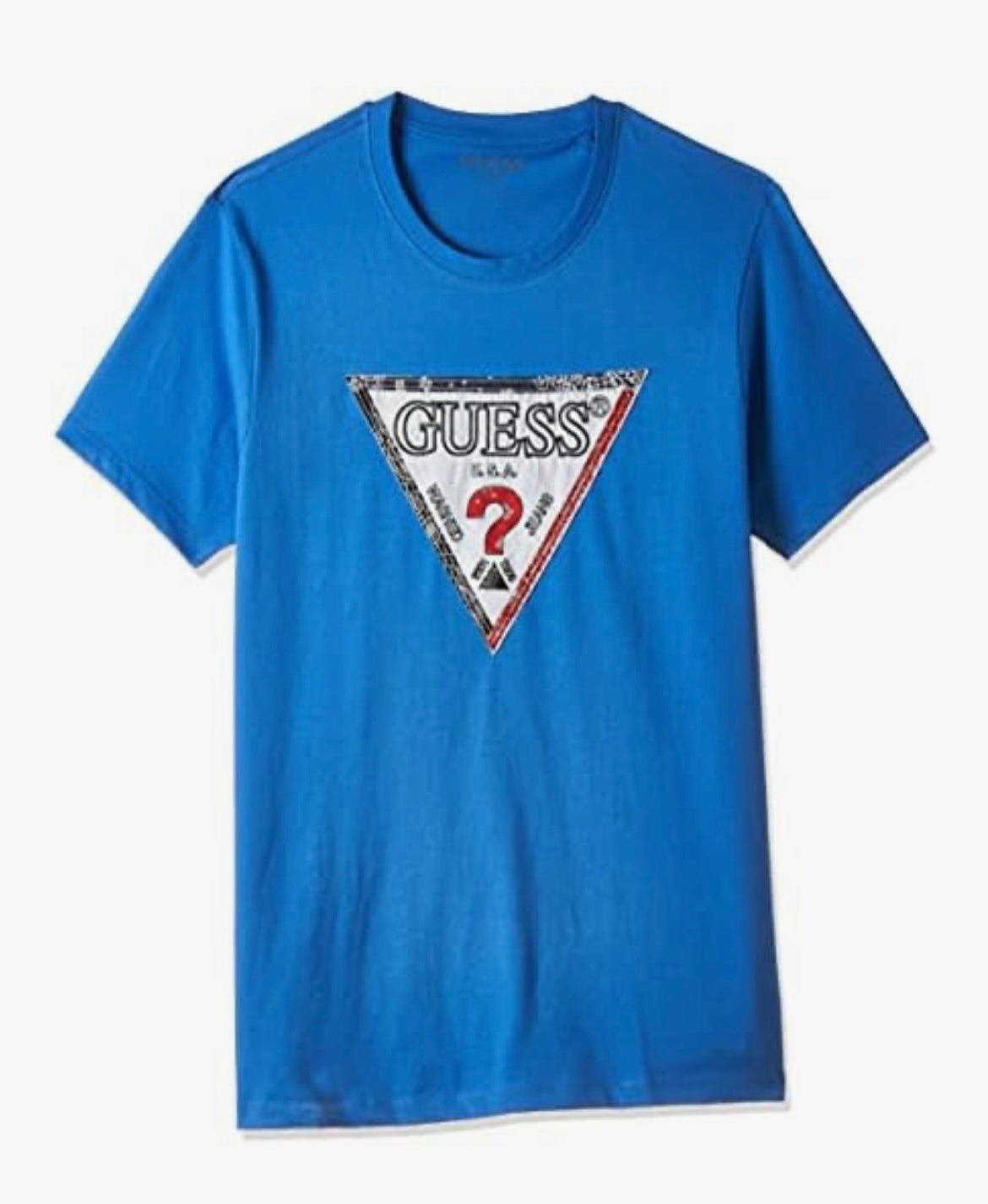 Guess Men'S Bandana Triangle Logo T-Shirt – Blue