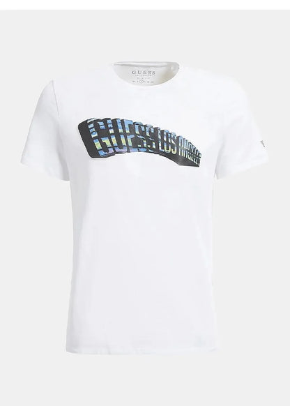 Guess Men'S Front Logo T-Shirt White