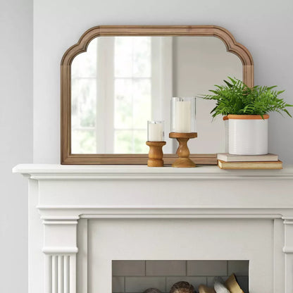 Sealed-92Cm X 66Cm French Country Mantle Wood Mirror Natural-Threshold™ (Black Color) (Open Box)