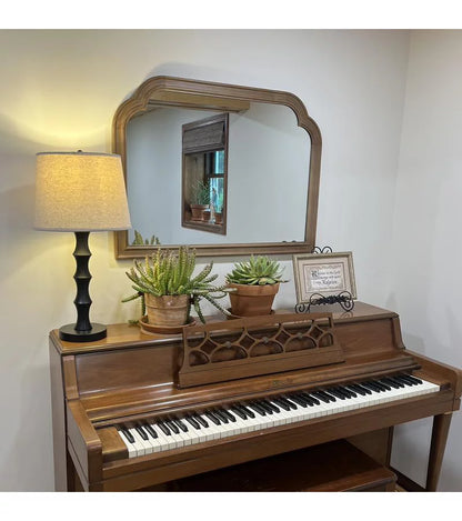 Sealed-92Cm X 66Cm French Country Mantle Wood Mirror Natural-Threshold™ (Black Color) (Open Box)