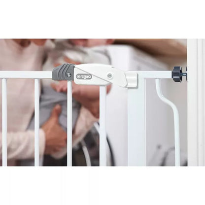 Regalo Easy Step Metal Walk Through Gate, 73 Cm Tall, Extendable Width: 73 Cm To 124 Cm (Open Box)