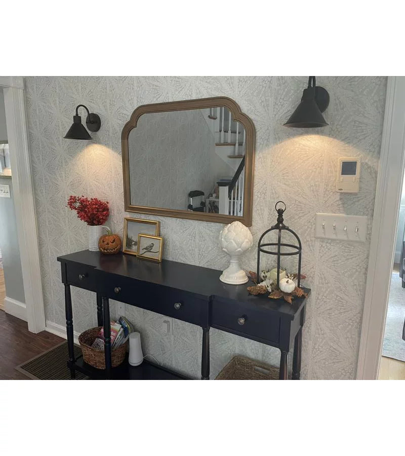 Sealed-92Cm X 66Cm French Country Mantle Wood Mirror Natural-Threshold™ (Black Color) (Open Box)