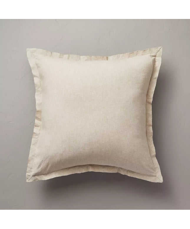 SEALED - 66cmx66cm Cotton & Linen Blend Euro Pillow Cream - Hearth & Hand­™ with Magnolia