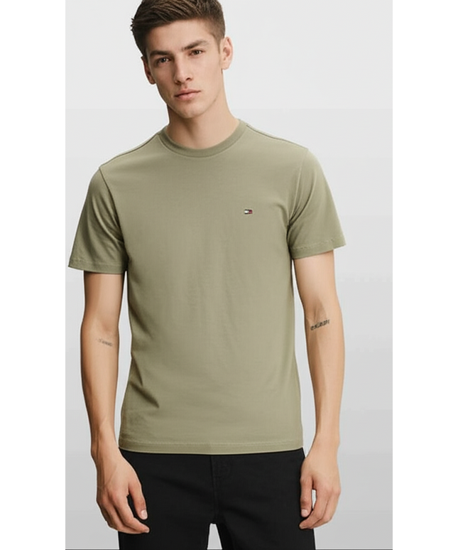 Tommy Jeans Men’s Olive Cotton T-Shirt
