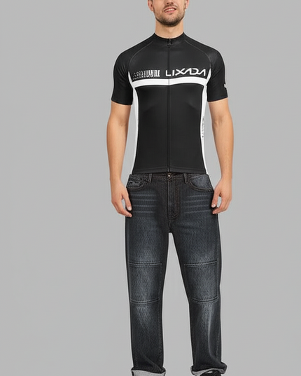 Lixada Summer Cycling Jersey Set Short Sleeve Bicycle Shirt and Padded Bib Shorts Breathable MTB Bike Riding Biking Cycling Suit