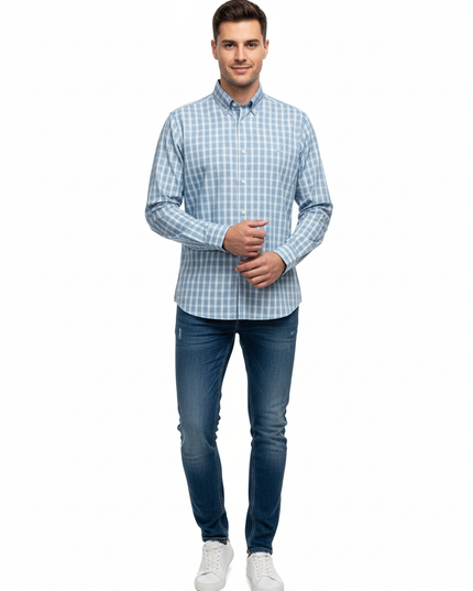 SACOOR BROTHERS Men's shirt long sleeve blue