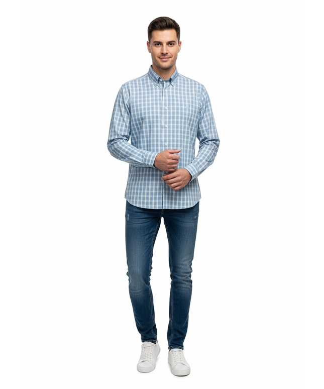 SACOOR BROTHERS Men's shirt long sleeve blue