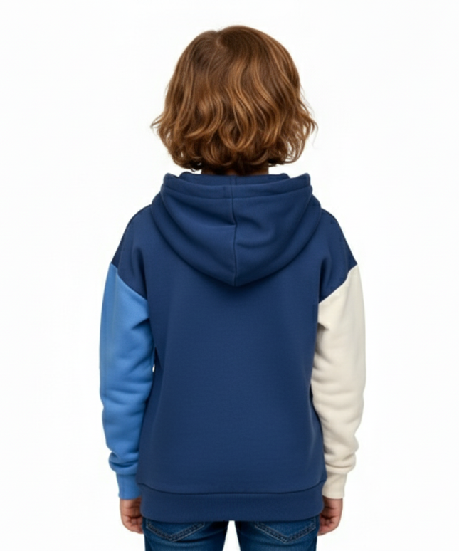K-D Kids Hoodie, 8-16Yrs, Navy Color Block