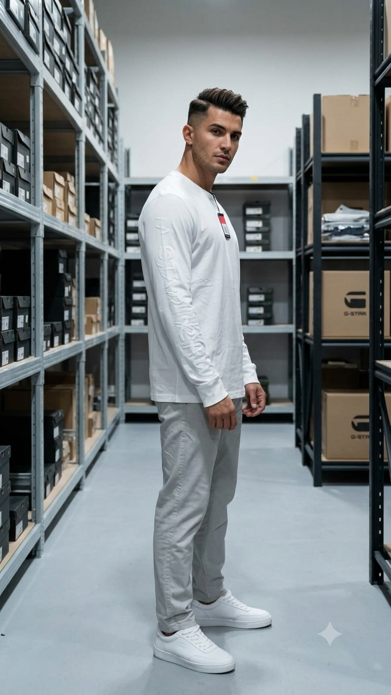 G-Star Raw white long sleeve t-shirt with chest badge detail