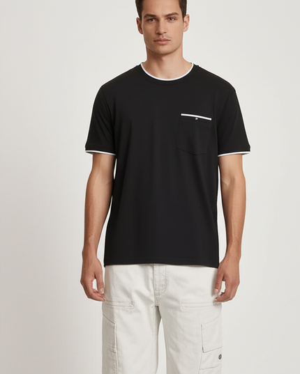 Cactus Man Ricky Singh Men’s Black & White Round Neck Half-Sleeve T-Shirt