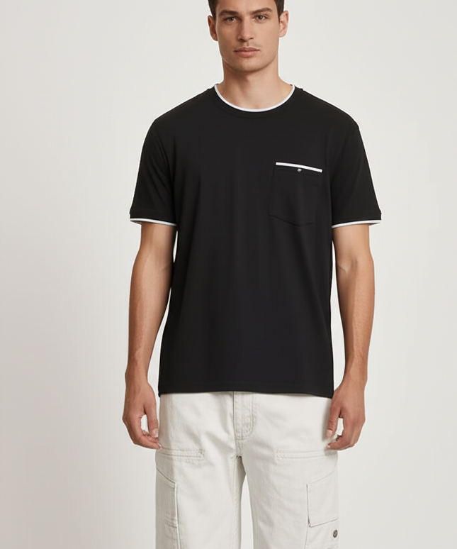 Cactus Man Ricky Singh Men’s Black & White Round Neck Half-Sleeve T-Shirt