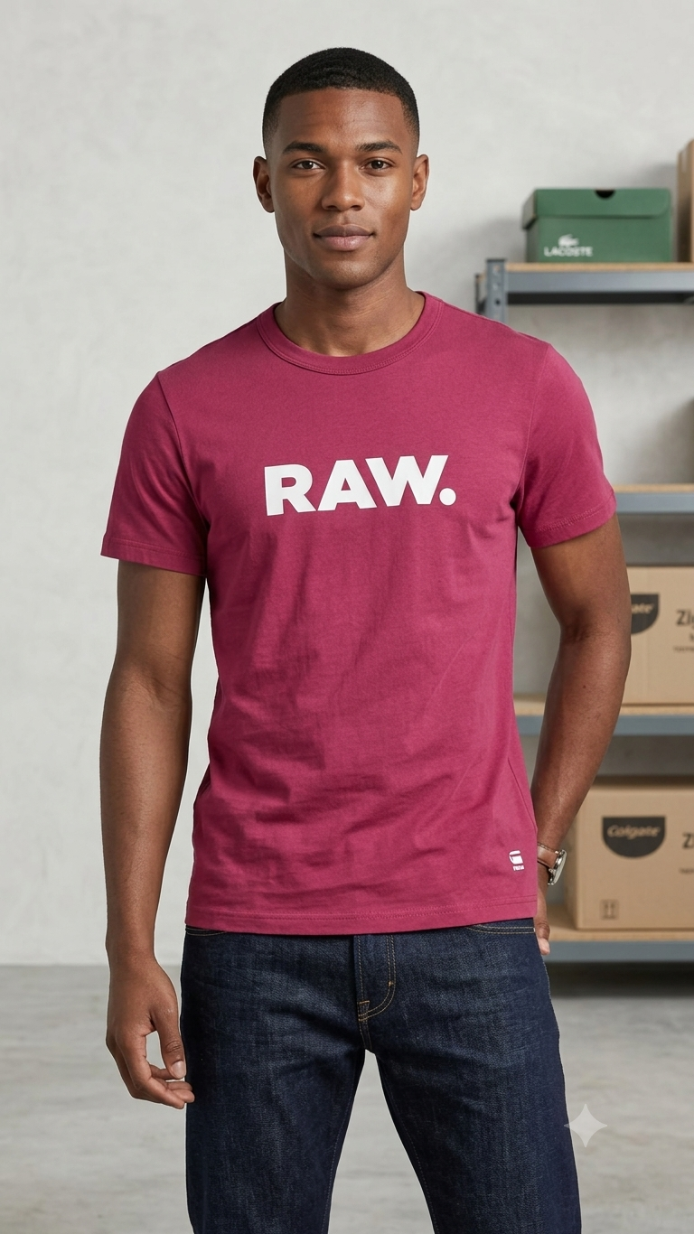 G-Star Magenta Tshirt Raw Logo