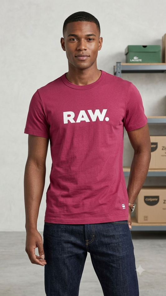 G-Star Magenta Tshirt Raw Logo