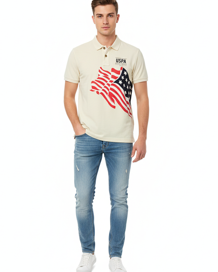 U. S.POLO ASSN SINCE1890 CREAM T-SHIRT