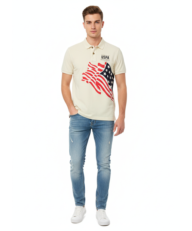 U. S.POLO ASSN SINCE1890 CREAM T-SHIRT