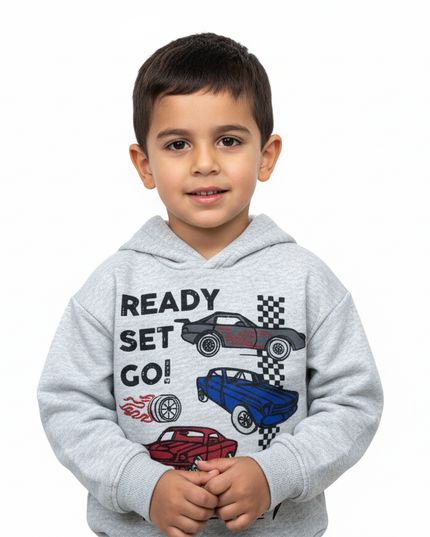 K-D Kids Hoodie, 1-7 Yrs, Heather Grey