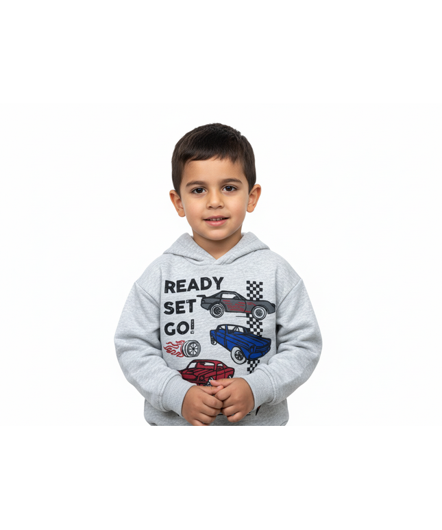 K-D Kids Hoodie, 1-7 Yrs, Heather Grey