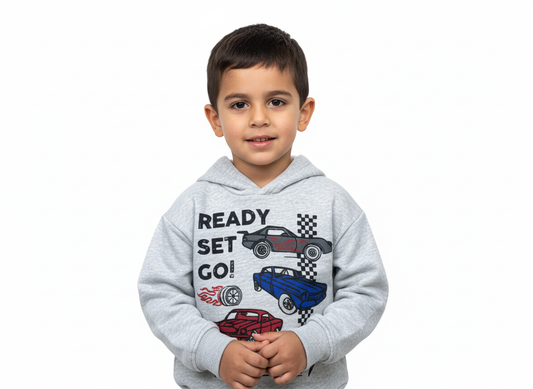 K-D Kids Hoodie, 1-7 Yrs, Heather Grey