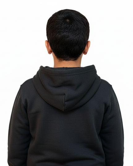 Vively Kids Hoodie, 5-16Y, Solid Black Charcoal