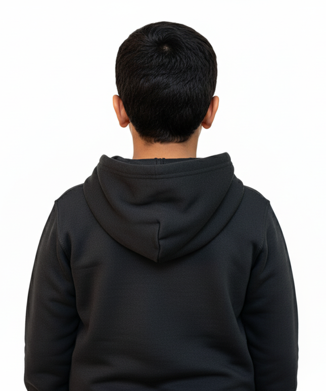 Vively Kids Hoodie, 5-16Y, Solid Black Charcoal