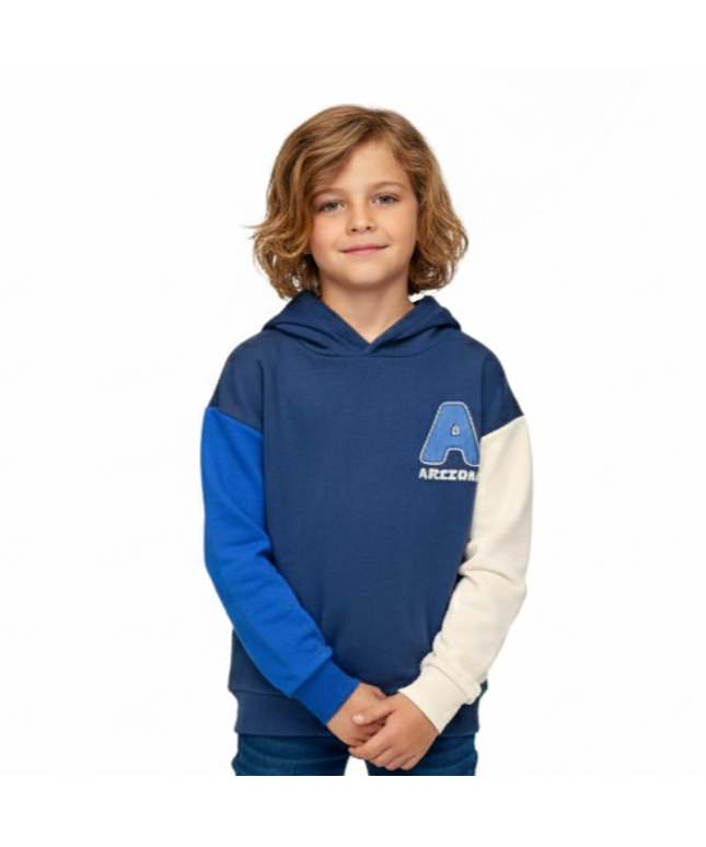 K-D Kids Hoodie, 8-16Yrs, Navy Color Block